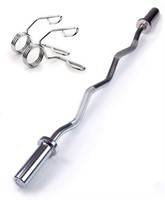 Olympic Super Curl Bar, Solid Chrome Threaded