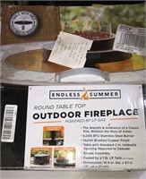 Round table top outdoor fireplace, not tested