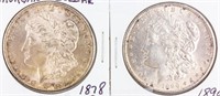Coin 2 Morgan Silver Dollars 1878-S & 1890