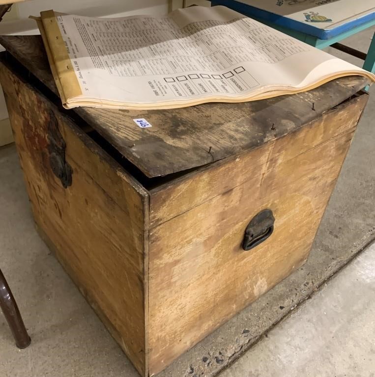Antique Wooden Ballot Box (W/ 1935 Penryn