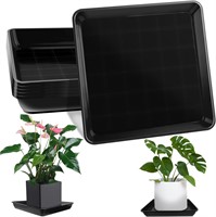 5 Pack Square Plant Saucer  10-18 Inch  Black