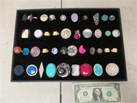 Large Lot of Assorted Jewelry Rings