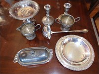 Sterling Weighted Candleholders/Creamer/Sugar