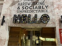 Large Illuminated Outdoor 'HELLO' Sign