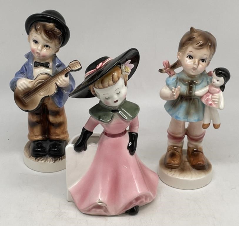 (GH) Vintage Porcelain Figures 9” tall (One is