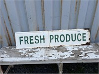 FRESH PRODUCE METAL SIGN APPX 12" X 48"