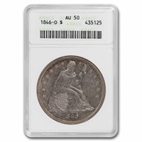 1846-o Liberty Seated Dollar Au-50