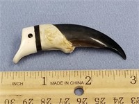3" seal claw with ivory cap, with inset baleen acc