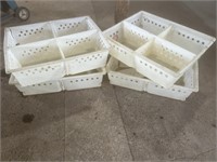 Four divided baby chick crates