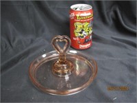Pink Depression Glass Heart Shaped Handle