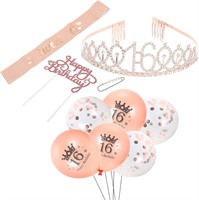 BESPORTBLE Sash & Tiara 16th Birthday Set