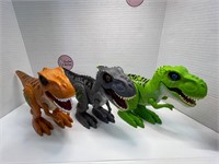 3 Electronic ZURU T-Rex Dinosaurs