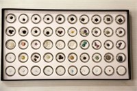 Tray of 50 Mixed Gemstones in Holders