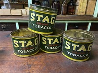 4 Stag Tobacco Tins