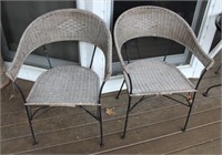 2 Wicker Outdoor Chairs