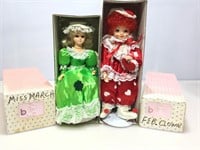 2 Brinns collectible dolls. February clown 1986