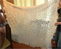 ornate hand crochet bed spread