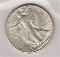 US Coins 1947-D Liberty Walking Half AU