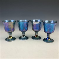 Indiana Glass Blue Harvest Goblet Lot