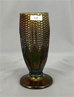 Corn vase w/stalk base - sapphire