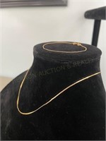 14K Italy Necklace & Bracelet Set