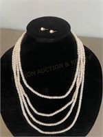 Stauer Pearl Necklace & Earring Set