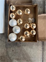 lot of gold and white Christmas  ornaments