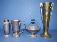 Three various silver plate table items