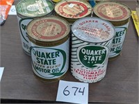 Lot of 5 Quaker State Oil Cans
