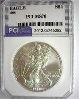 1998 Silver Eagle PCI MS-70 LISTS FOR $1700