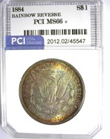 1884 Morgan PCI MS-66+ Rainbow Reverse