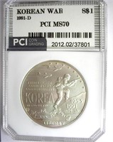 1991-D S$1 Korea PCI MS-70