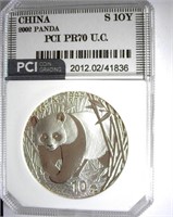 2002 Silver 10Y PCI PR-70 ULTRA CAM China Panda