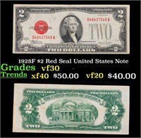 1928F $2 Red Seal United States Note Grades vf++