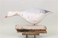 Snow Goose Decoy on Stand by Unknown Carver,
