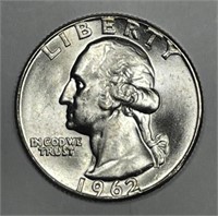 1962 Washington Silver Quarter Uncirculated BU