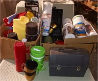 2 Boxes Full of Misc. ( Thermos, Lunch Box, Etc.)