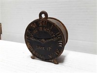 Vintage Clock Die Cast Iron Coin Bank