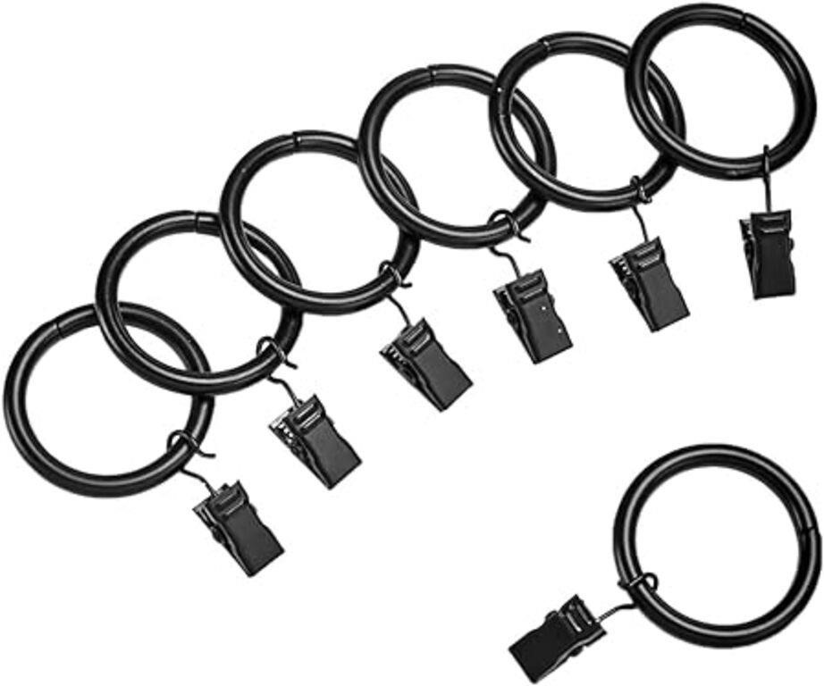 (N) Amazon Basics Curtain Rod Clip Rings for 1" R