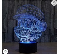 New IKEY 3D Mario Night Light Touch Switch Table