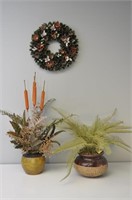 Floral Vases and Wreath