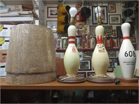 Pair of vintage bowling lamps with shade