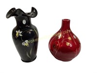 Hand Painted Fenton Glass Vases