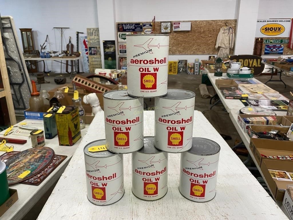 (6) Full Shell Oil Cans