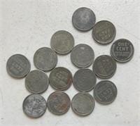 (15) 1943-P Steel Pennies VG