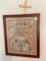 Framed Praise God Needlepoint