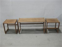 Three MCM  Bench Tables