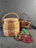 Wicker Baskets, Beaded Necklaces