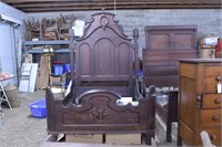 Full Size, Victorian Style Walnut Bed. Measures