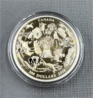 2016 Canada 200 dollar 999 fine silver coin